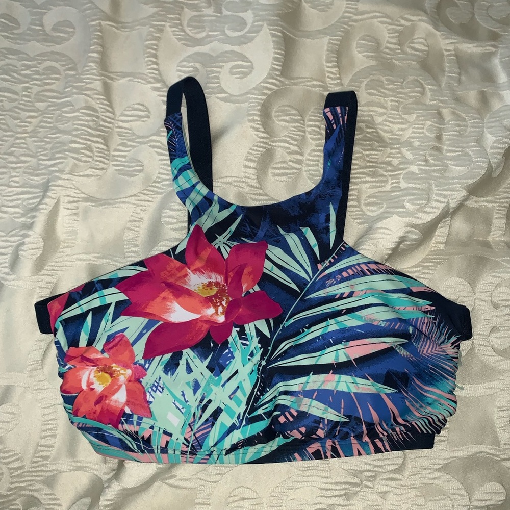 High Neck Tropical Bikini Top